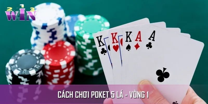 Vòng 1 game Poker diễn ra với hành động cược cơ bản Vòng 1 game Poker diễn ra với hành động cược cơ bản