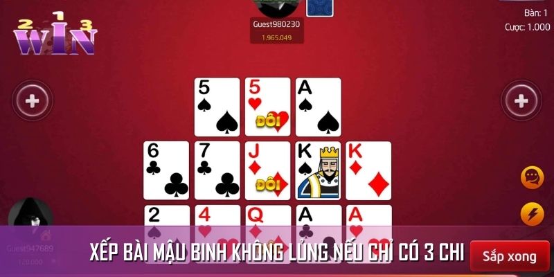Hướng dẫn cách xếp chi bài mậu binh chỉ có 3 đôi Hướng dẫn cách xếp chi bài mậu binh chỉ có 3 đôi