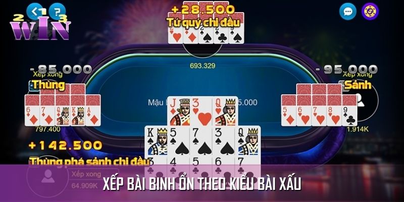 Học cách xếp chi bài mậu binh theo dạng bài xấu Học cách xếp chi bài mậu binh theo dạng bài xấu