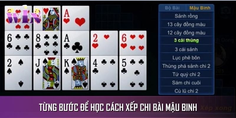 Hướng dẫn từng cách xếp chi bài mậu binh Hướng dẫn từng cách xếp chi bài mậu binh
