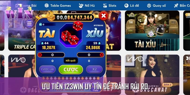Chọn chơi tài xỉu online tại 123WIN để đảm bảo uy tín Chọn chơi tài xỉu online tại 123WIN để đảm bảo uy tín