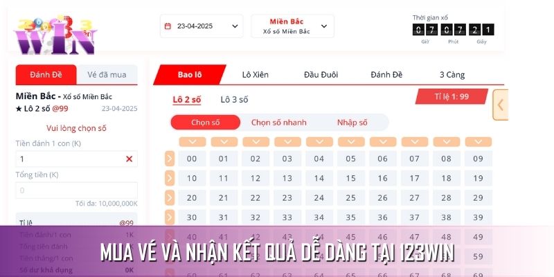 Tham gia xổ số miền Bắc trên hệ thống dễ dàng chỉ với 5 bước Tham gia xổ số miền Bắc trên hệ thống dễ dàng chỉ với 5 bước